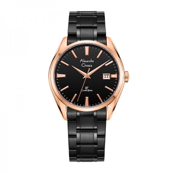 Alexandre Christie AC 8682 Rosegold Black Man MDBBRBA